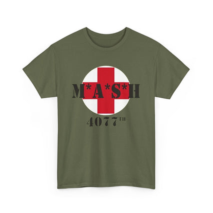 M*A*S*H 4077 Unisex Heavy Cotton Tee - Vintage Military TV Show Gift Shirt, Retro Army Medic T-Shirt, Classic 70s War Comedy Apparel, Mash