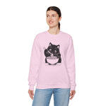 Cute Cat Eating Ramen Sweatshirt, Funny Cat Lover Gift, Cozy Jumper, Kawaii Pullover, Cat Lady Sweatshirt, Japanese Noodle Lover