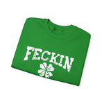 St Patricks Day Feckin Eejit Sweatshirt, Funny Irish Shamrock Jumper, Green Lucky Charm Pullover, Holiday Unisex Crewneck Top, Gift for