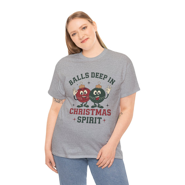 Christmas Ornaments Illustration Tee | Balls in Deep Christmas Spirit