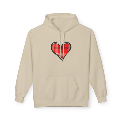 Heart Patchwork Front and Back Print Love Hoodie, Valentine's Day Sweatshirt, Romantic Unisex Fleece Jumper, Cozy Couples Gift