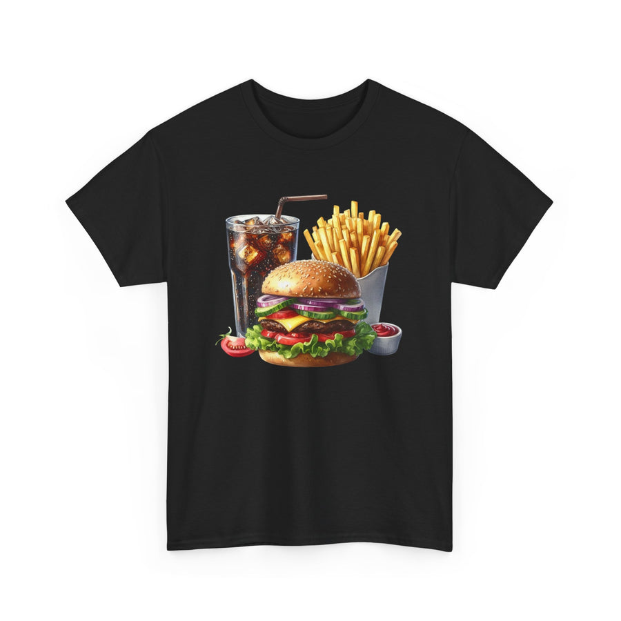 Foodie Feast Unisex Tee - Hamburger Fries Soda Shirt, Fast Food Lover Gift, Graphic Tee, Junk Food T-Shirt, Burger Foodie Apparel