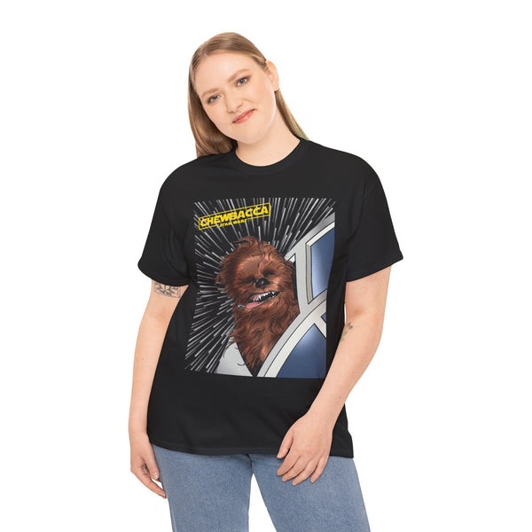 Chewbacca Unisex Tee, Star Wars Graphic Shirt, Sci-Fi Fan Gift, Chewie Head Out Window, Funny Space Tee, Galaxy Tee, Sci-Fi Tee, Geek Tee