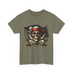 Pirate Adventure Front and Back Tee, Skull Graphic T-Shirt for Nature Lovers, Perfect for Halloween, Reef & Beach Celebrations