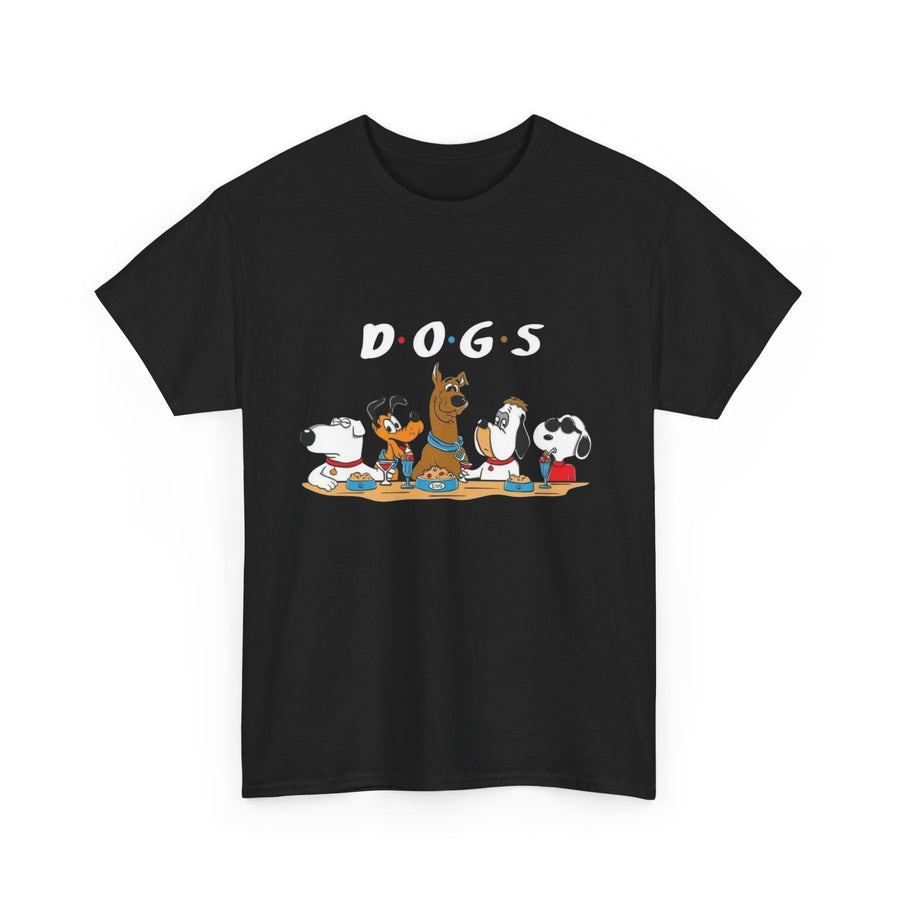 Dog Friends Unisex Tee, Dog Lovers Gift, Cute Animal Cartoon Shirt, Pet Owners Present, Funny Puppy Tshirt