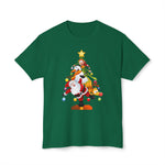 Christmas Trio Unisex T-Shirt with Santa, Snowman, and Elf Design