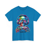 Game On Skull Tee for Gamers, Unisex Heavy Cotton T-Shirt, Gaming Apparel, Gift for Gamers, Halloween Shirt, Casual Wear