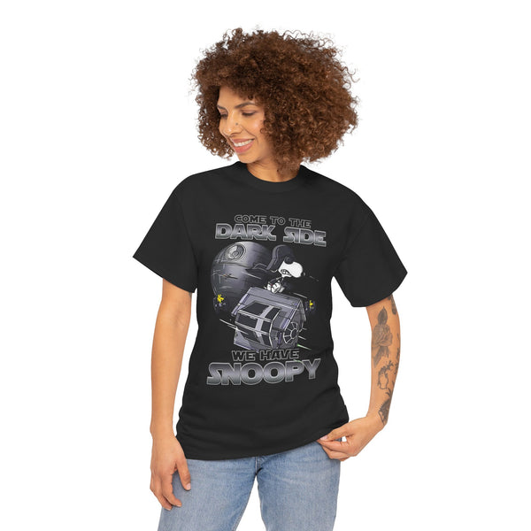 Snoopy Star Wars T-Shirt, Peanuts Fan Gift, Cartoon Dog Lover Tee, Dark Side Humor Shirt, Unisex Graphic Tee