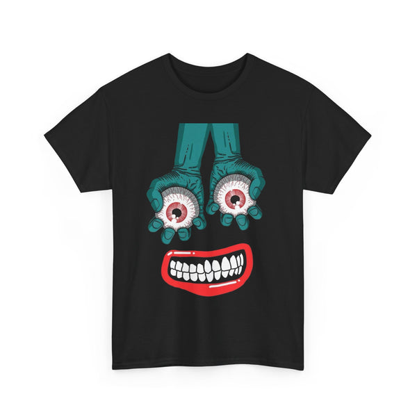 Quirky Monster Eyes Heavy Cotton Tee, Fun Graphic T-Shirt, Casual Wear, Gift for Friends, Halloween Shirt, Graphic Tee