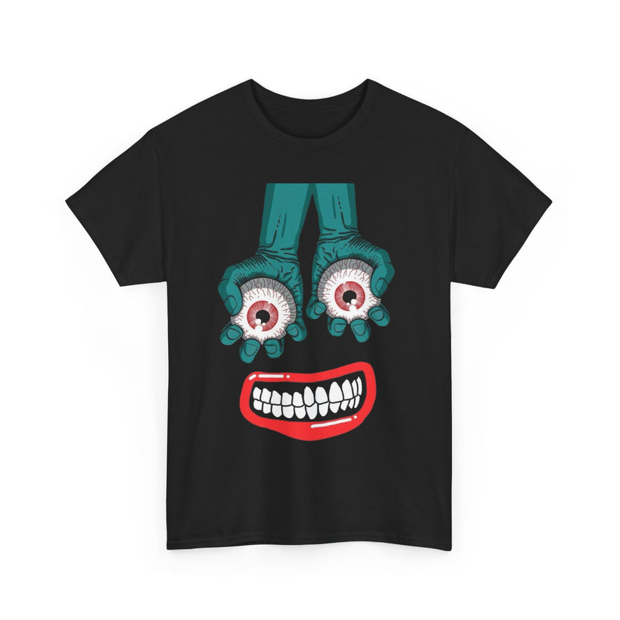 Quirky Monster Eyes Heavy Cotton Tee, Fun Graphic T-Shirt, Casual Wear, Gift for Friends, Halloween Shirt, Graphic Tee