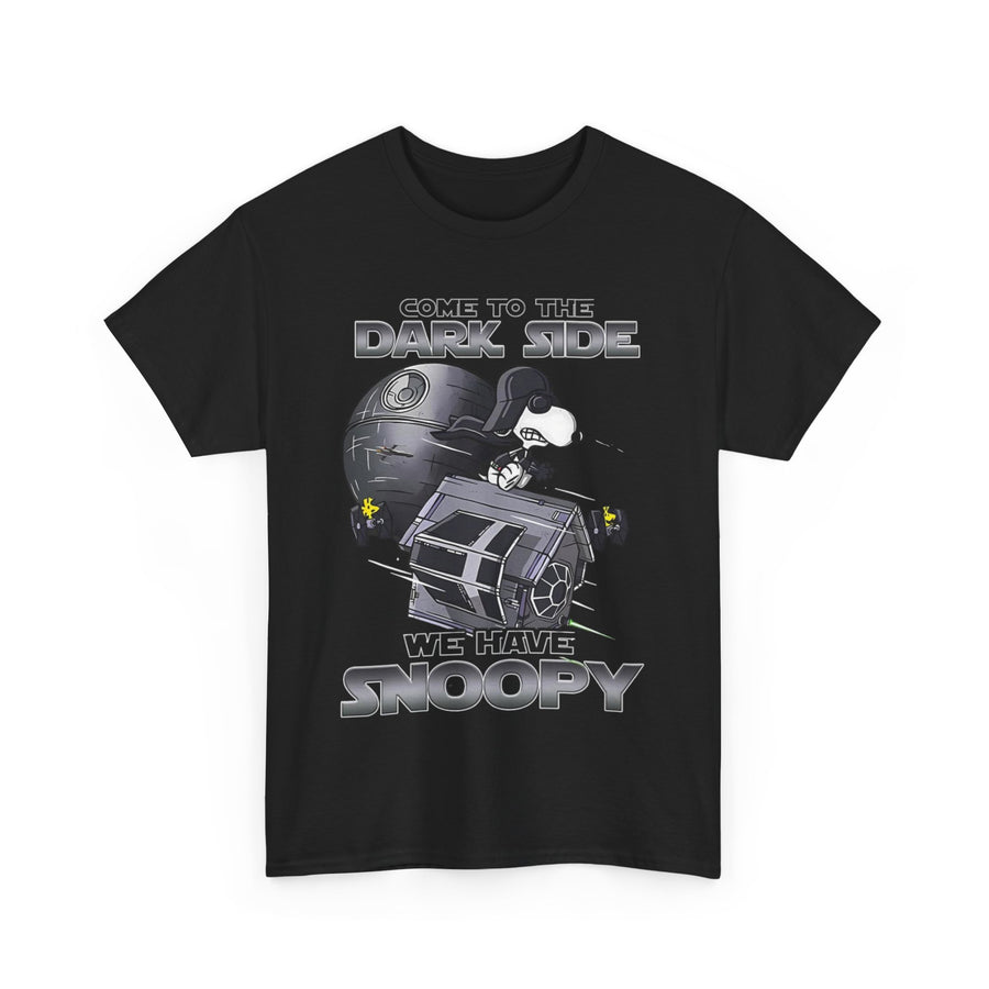 Snoopy Star Wars T-Shirt, Peanuts Fan Gift, Cartoon Dog Lover Tee, Dark Side Humor Shirt, Unisex Graphic Tee