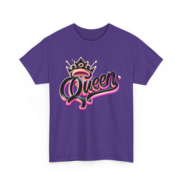 Queen Heavy Cotton Tee, Women's Graphic T-Shirt, King Crown Design, Cool Unisex Shirt, Royalty Inspired Top