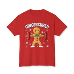 Funny Gingerbread Man Lifting Weights Gingershred T-shirt