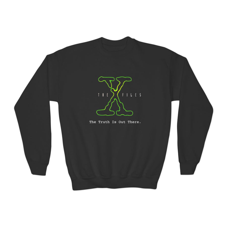 X-Files The Truth Is Out There Youth Crewneck Sweatshirt, Sci-Fi Kids Pullover, Alien TV Show Graphic Jumper, Space Theme Clothes, UFO