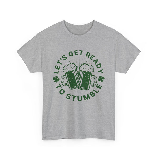 St. Patrick's Day Tee, Let's Get Ready to Stumble, Irish Holiday Shirt, Unisex Cotton Top, Shamrock Parade Apparel