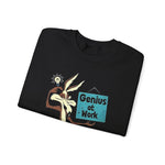 Genius at Work Sweatshirt, Wile E Coyote Inspired, Looney Tunes, Cartoon, Funny Animal, Crewneck Jumper