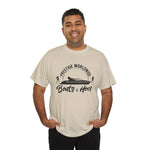 Prestige Worldwide 'Boats & Hoes' Unisex Heavy Cotton Tee, Funny Graphic Shirt, Beachwear, Gift for Him, Summer Casual Wear