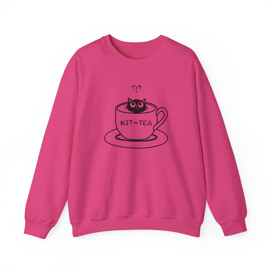 Kitty Sitting in a Tea Cup Kit-Tea Sweatshirt