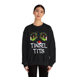 Grinch Hands Tinsel Tits Sweatshirt | Funny Christmas Holiday Sweater