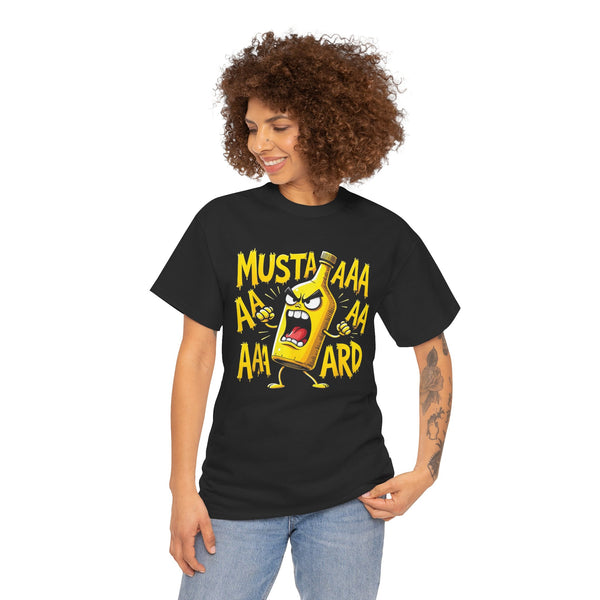 Funny Mustard Cartoon Unisex T-Shirt, Humor Tee, Gift for Foodies, BBQ Shirt, Quirky Graphic Tee, Casual Wear