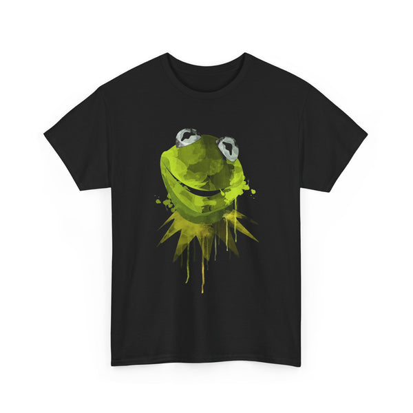 Playful Kermit Expression Tee, Cool Graphic T-Shirt, Animal Lover Gift, Casual Wear, Eco-Friendly Fashion, Fun Summer Outfit