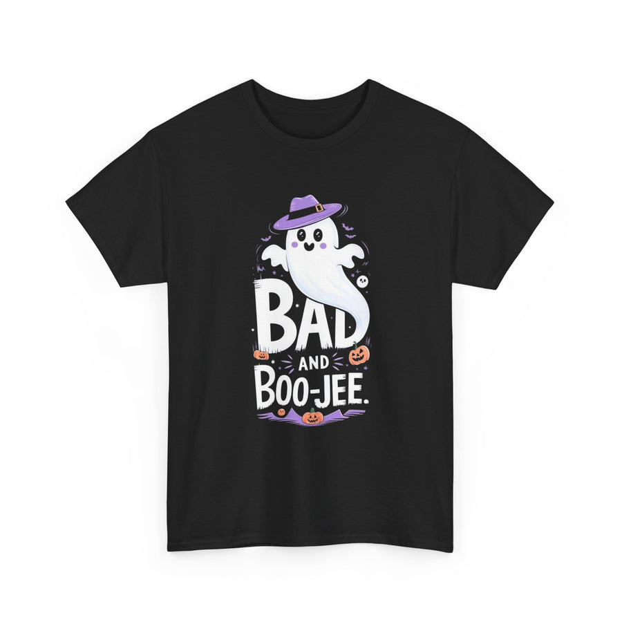 Halloween Ghost Tee, Bad and Boo-Jee Shirt, Unisex Graphic T-Shirt, Spooky Apparel for Halloween, Fun Casual Wear, Gift for Halloween Lovers