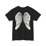 Angel Wings on the Back Tee, Shirt with Front 'Angel' Design, Religious Gift for Men and Women, Guardian Angel Apparel, Spiritual