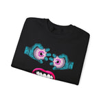 Psychadelic Eye & Mouth Graphic Sweatshirt, Fun Casual Wear, Halloween Costume, Unique Gift, Streetwear Style