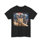 Cat Selfie Unisex Tee, Alien Greys Graphic Shirt, Funny Cat Lover Top, Cute Cat Tee, Extraterrestrial T-Shirt, Animal Selfie Apparel