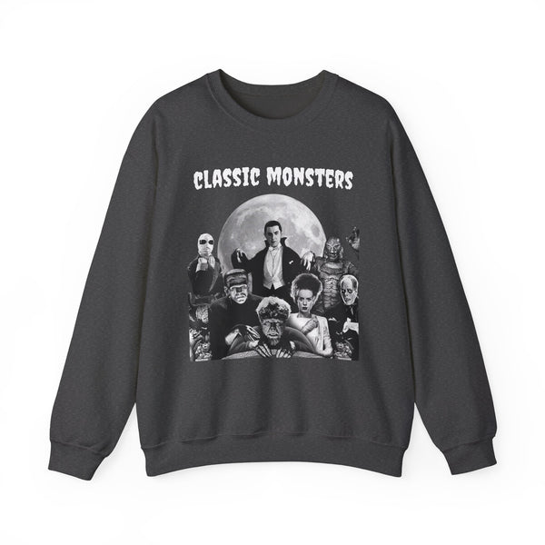 Classic Monsters Sweatshirt, Halloween Crewneck, Vintage Horror Sweater, Retro Monster Pullover, Gothic Sweatshirt