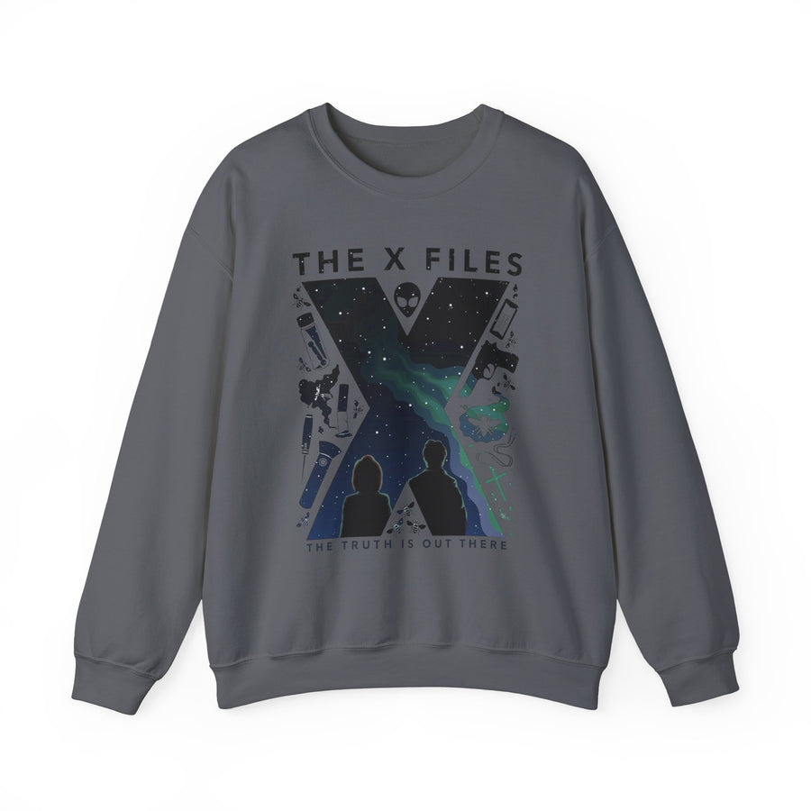 X-Files Sweatshirt, Sci-Fi Crewneck Jumper, Mulder and Scully TV Show Merch, Paranormal Fan Gift, Unisex Pullover, Extraterrestrial