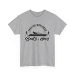 Prestige Worldwide 'Boats & Hoes' Unisex Heavy Cotton Tee, Funny Graphic Shirt, Beachwear, Gift for Him, Summer Casual Wear