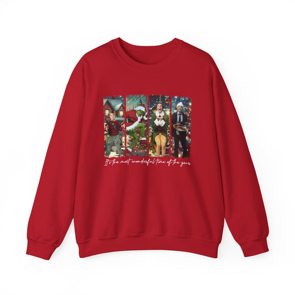 Christmas Movie Characters Unisex Sweatshirt, Holiday Film Apparel, Festive Crewneck Jumper, Xmas Sweater Gift, Winter Wear Top