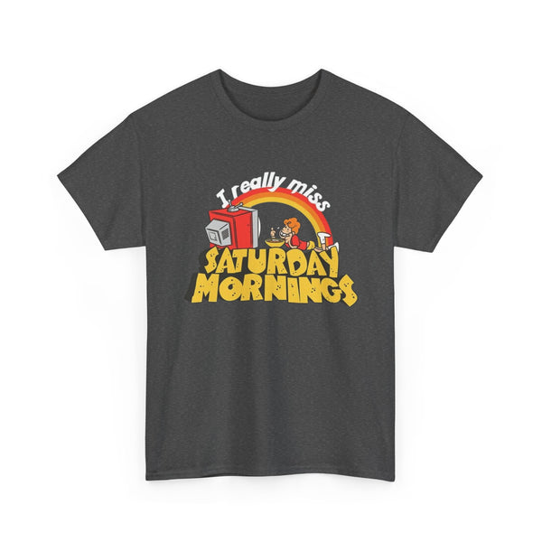 Nostalgic Saturday Mornings Tee, Unisex Cotton T-Shirt, Funny Graphic Tee, Gift for Cartoon Lovers, Weekend Vibe Shirt