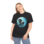 Moonlight Alien Bike Ride Tee, Space Adventure Graphic Shirt, Extraterrestrial Cyclist Top, Unisex Alien Tee, Galaxy Cycling T-Shirt,