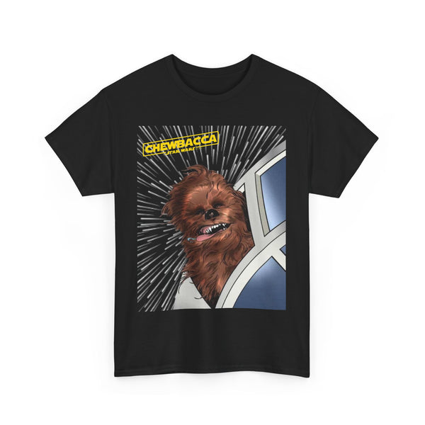 Chewbacca Unisex Tee, Star Wars Graphic Shirt, Sci-Fi Fan Gift, Chewie Head Out Window, Funny Space Tee, Galaxy Tee, Sci-Fi Tee, Geek Tee