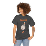 Funny Duck Off Unisex Heavy Cotton Tee, Casual Shirt for Bird Lovers, Gifts for Friends, Humor Apparel, Quirky Fashion