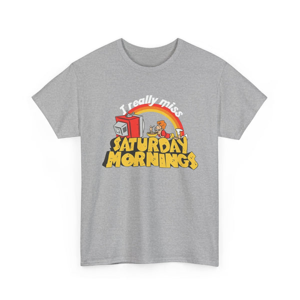 Nostalgic Saturday Mornings Tee, Unisex Cotton T-Shirt, Funny Graphic Tee, Gift for Cartoon Lovers, Weekend Vibe Shirt