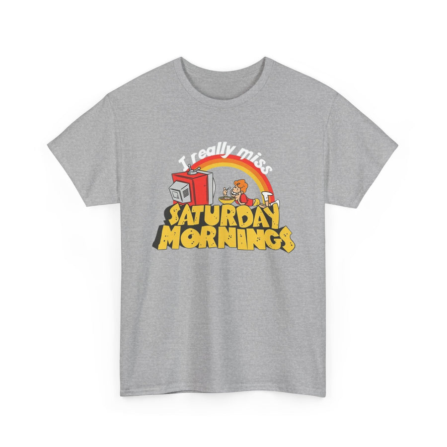 Nostalgic Saturday Mornings Tee, Unisex Cotton T-Shirt, Funny Graphic Tee, Gift for Cartoon Lovers, Weekend Vibe Shirt