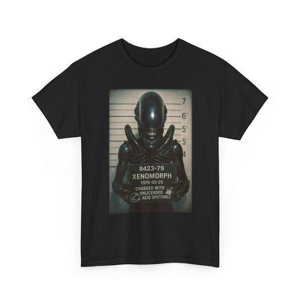 Xenomorph Mugshot Tee, Alien Movie Lover Gift, Sci-Fi Fan Shirt, Graphic Tee, Space Creature Tshirt