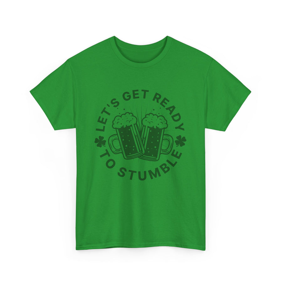 St. Patrick's Day Tee, Let's Get Ready to Stumble, Irish Holiday Shirt, Unisex Cotton Top, Shamrock Parade Apparel