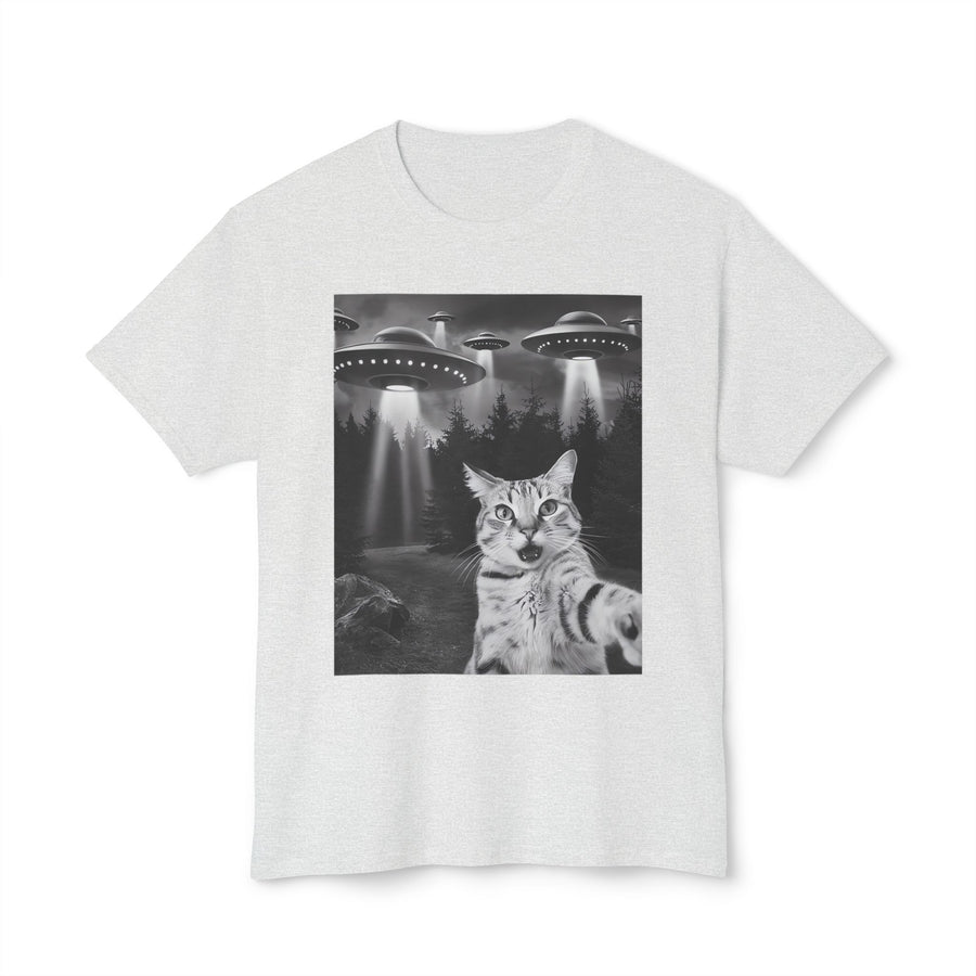 T-Shirt Selfie UFO Cat Design Funny Unisex