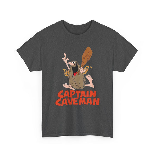 Captain Caveman Unisex Heavy Cotton Tee, Cartoon Shirt, Graphic Tee, Retro Apparel, Funny Gift, Casual Wear