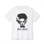 She's Alive! Inspired by Bride of Frankenstein T-shirt, Halloween Monster Shirt, Goth Tee, Horror Movie Fan Gift, Spooky Movie Shirt