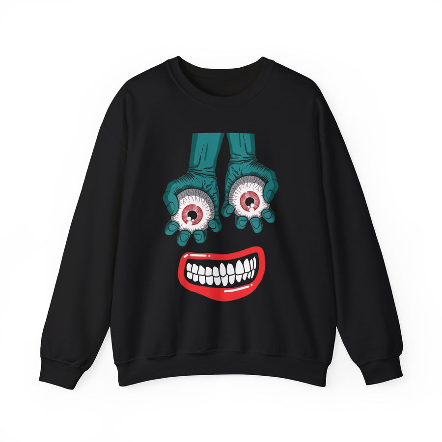 Quirky Monster Eyes Sweatshirt, Fun Graphic To[, Casual Wear, Gift for Friends, Halloween Shirt, Graphic Sweatshirt