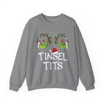 Grinch Hands Tinsel Tits Sweatshirt | Funny Christmas Holiday Sweater