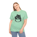 Cute Black Cat Eating Ramen T-Shirt, Cat Lover Tee, Funny Cat Shirt, Kawaii Kitty Top, Unisex Graphic Tee