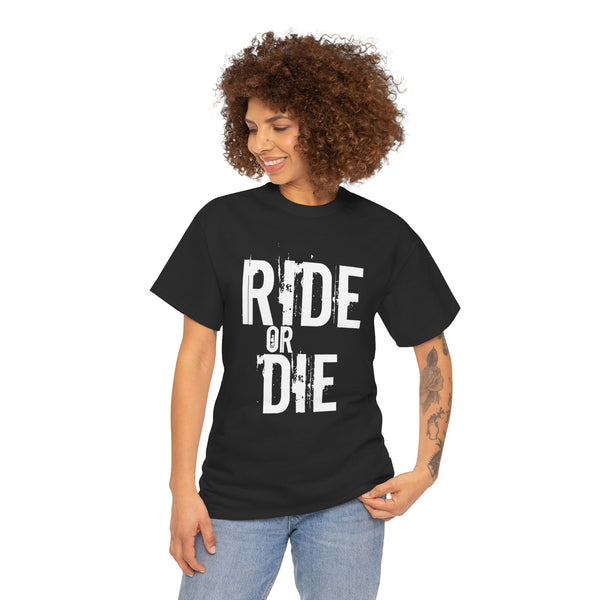 Ride or Die Unisex Heavy Cotton Tee, Perfect Gift for Bikers, Casual Wear, Friendship Day, Graphic Tee, Comfortable Style