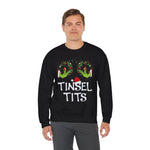 Grinch Hands Tinsel Tits Sweatshirt | Funny Christmas Holiday Sweater