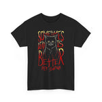 Gothic Cat Tee - Sometimes Dead is Better, Pet Sematary Shirt, Horror T-Shirt, Unisex Cotton Top, Halloween Apparel, Spooky Gift